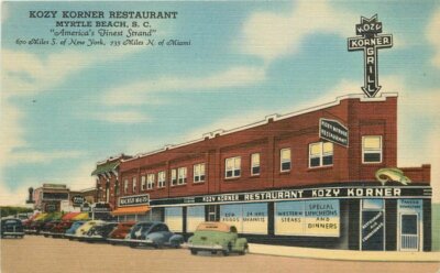 Automobiles Kozy Korner Restaurant Myrtle Beach Florida Postcard Teich 20-14006