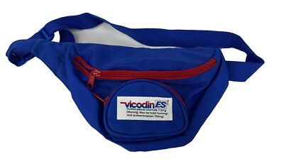 RARE Vintage 90 s Vicodin ES Collectible Blue Fanny Pack Waist Bag Streetwear