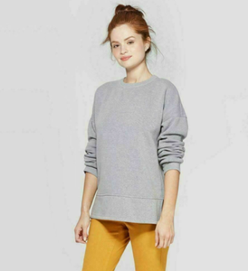gray tunic sweatshirt