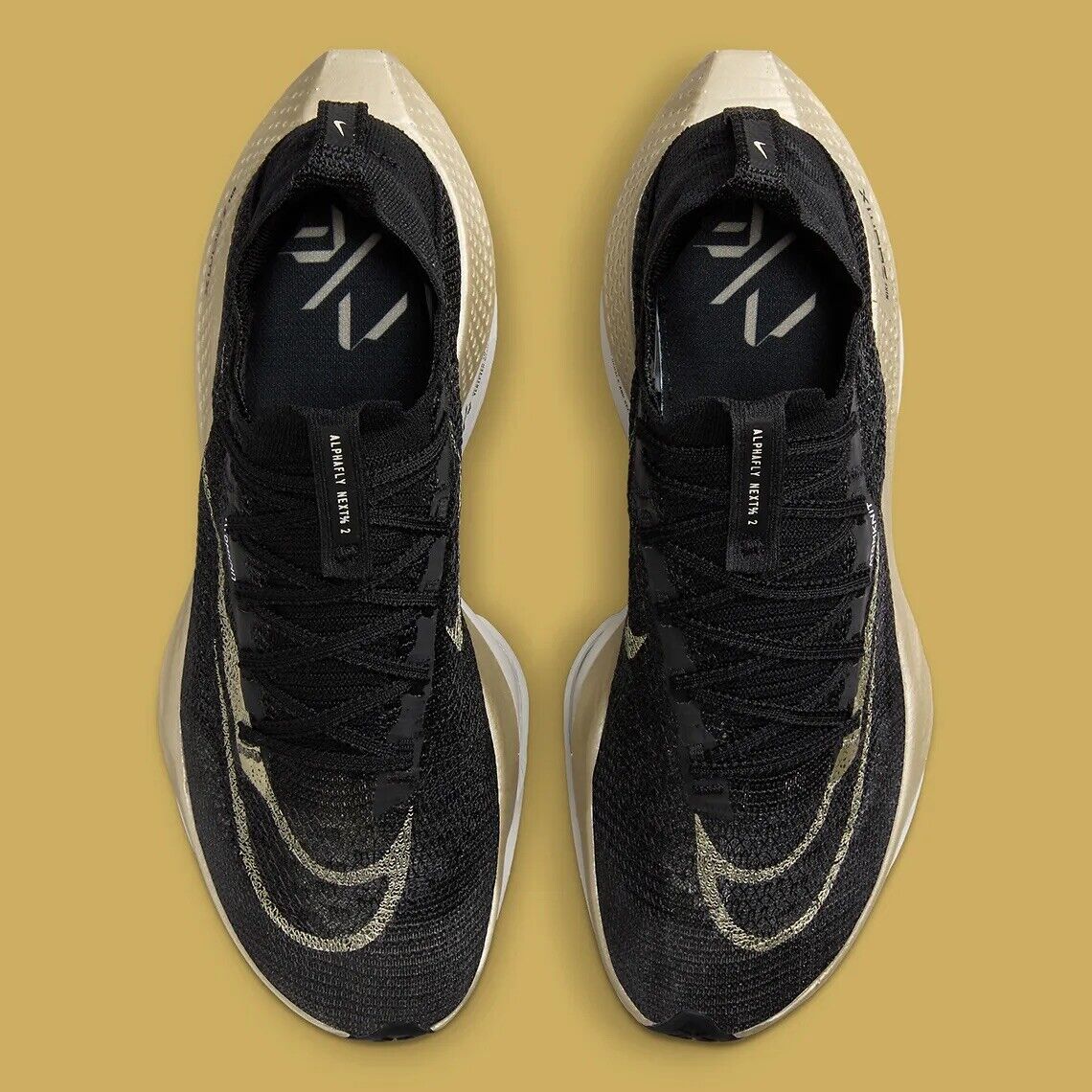 Nike Air Zoom Alphafly Next% 2 Black/Gold Mens US 8-12 Nike Air Zoom Alphafly Next% 2 Black/Gold Mens US 8-12