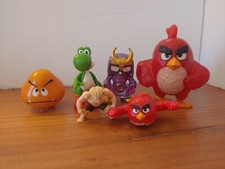 6 Small TOY LOT Street Fighter Super Mario Angry Birds Treasure X figures McDs