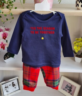 George Baby Jungen Langarm Pyjama 2er Set Gr. 74 - 6/9 Monate Langarmshirt Hose