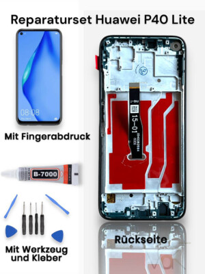 Huawei P40 Lite  JNY-L21A LCD Display Touchscreen Original Rahmen Schwarz