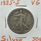 1935 D Liberty Walking Half Dollar Circulated Silver 50c Coin