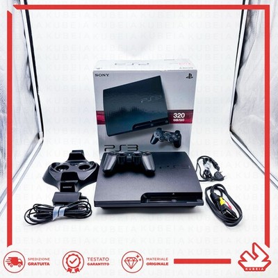 Sony PlayStation 3 Slim 320GB PS3 with box controller base cables Duracell PAL