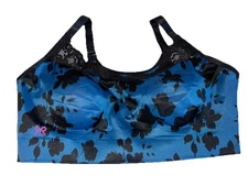 Ruby Ribbon Demiette Heritage Blue Floral Lace Trim Bralette Women SZ 34 #1801