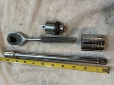 Proto Tool Lot. 5247 3/8" ratchet adapter,5249 Ratchet,5434 Socket,5463 extents