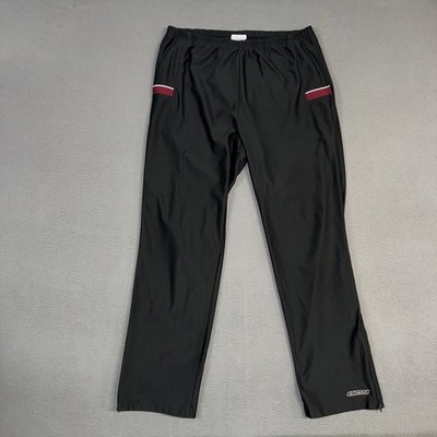 Reebok Pants Mens XL Black Straight Ankle Zip Pull On Stretch Polyester Vintage