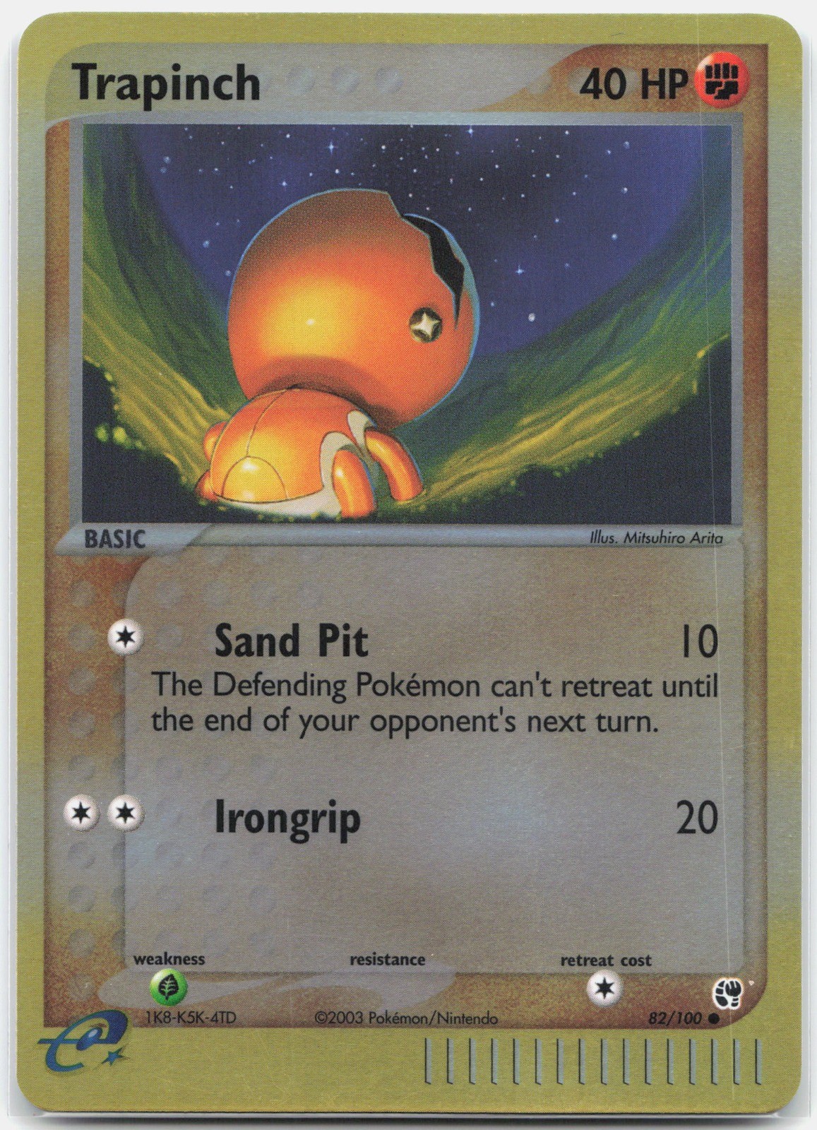 Trapinch Common Sandstorm SS Fighting Reverse Holo 82/100 2003 NM