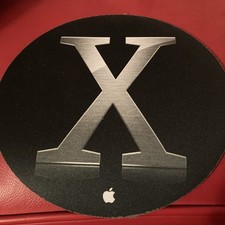 Apple Mac OS X Black Mouse Pad 2003 Vintage Round