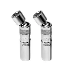 Yuesstloo 14mm  16mm Magnetic Swivel Spark Plug Socket, 2 Pcs Thin Wall 3/8 I...