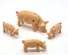 Playmobil  Adult  Pig ( Sow)  with 3 Piglets Movable Heads Vintage Farm Animals