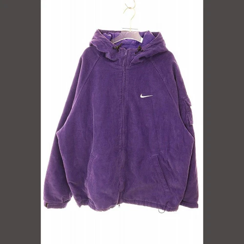 SUPREME x NIKE ARC VELOURS CÔTELÉ VESTE À CAPUCHE VIOLET L DM1772 506 Collaboration Occasion