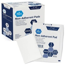 MED PRIDE Sterile Non Stick Pads for Wound Care 3x4 Inch Pack of 100 , White