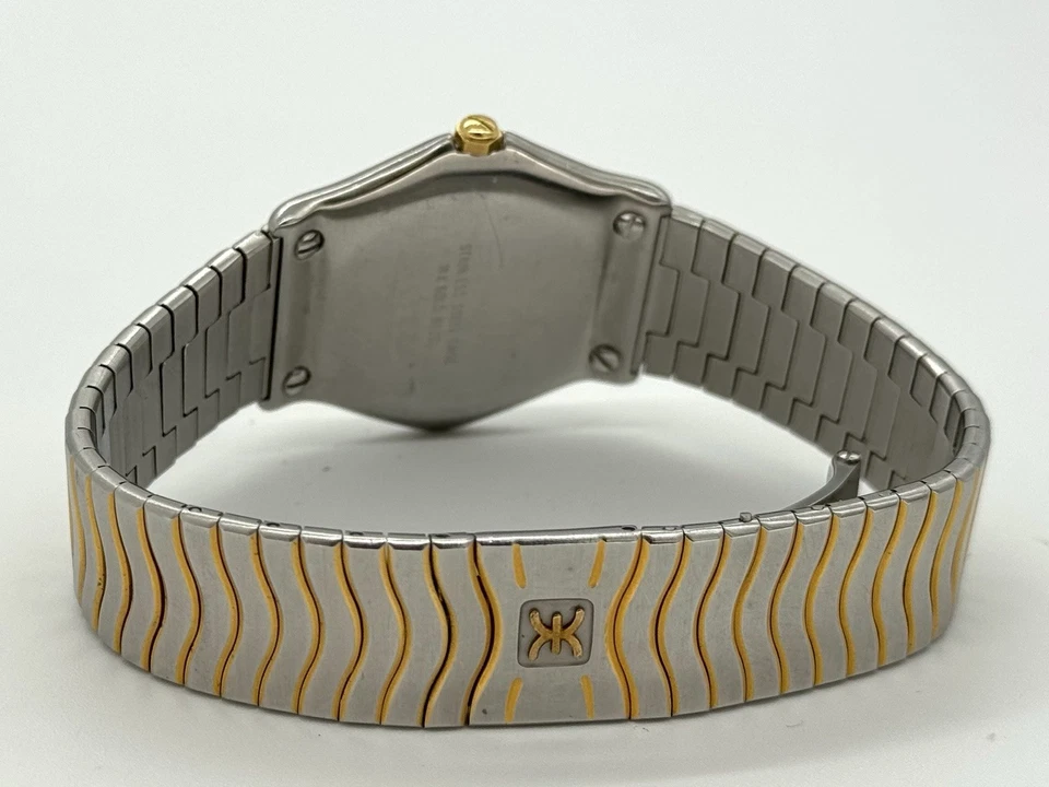 Reloj de cuarzo Ebel Classic Wave de acero y oro de 18 quilates esfera negra 34 mm 181909 - NO FUNCIONA Foto 4 de 4