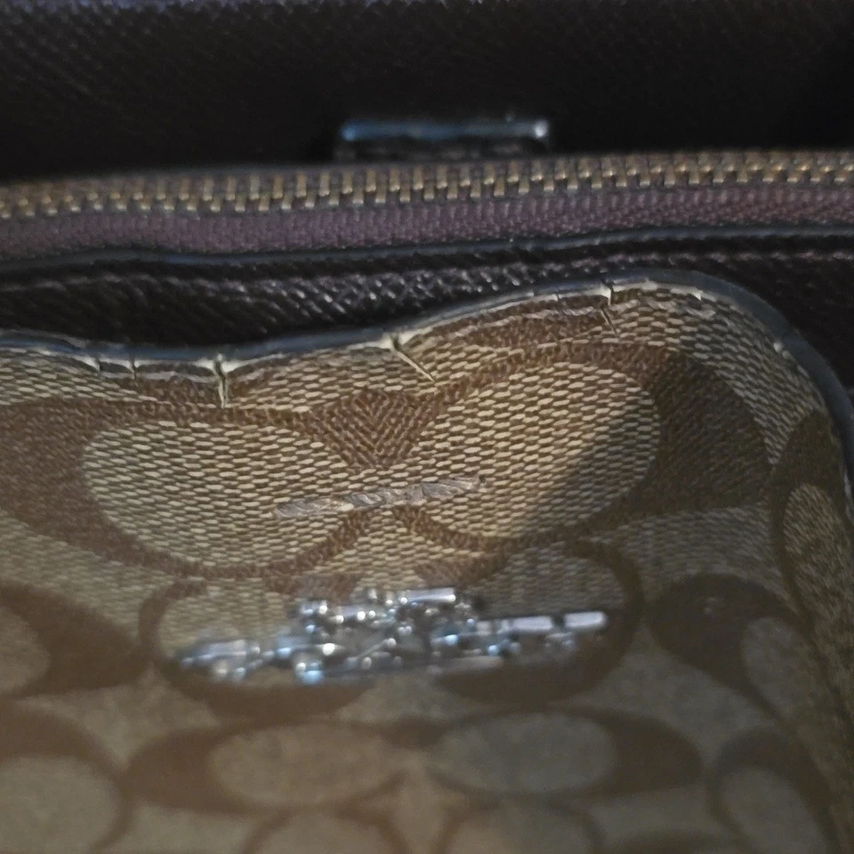 Bolso Coach Town Bucket marrón verde Foto 3 de 4