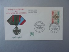 ENVELOPPE 1ER JOUR 1965 CROIX DE GUERRE (t 1452 )
