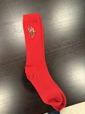 Ralph Lauren Polo Men's Socks Vintage Red Big Logo 10-13