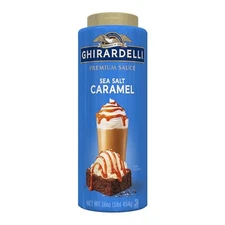 Ghirardelli 16 oz Sea Salt Caramel Sauce Rich Dessert Topping for Coffee Ice ...
