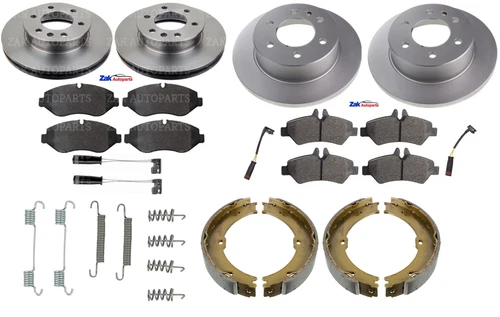 FOR VOLKSWAGEN CRAFTER FRONT & REAR BRAKE DISCS AND PADS & SHOES + FITTING KIT