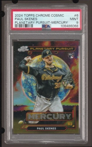 2024 Topps Chrome Cosmic #PPM-6 Paul Skenes Planetary Pursuit Mercury RC PSA 9