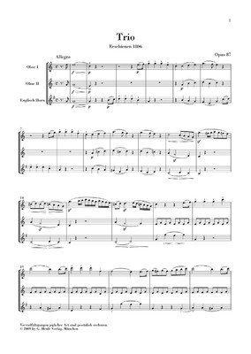 Trio in C Major, Op. 87/Variations in C Major, WoO 28 Study Score