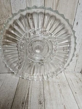 Vtg 5 Section Glass Serving Relish Platter Tray 12 Inch Round
