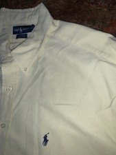 Polo Ralph Lauren vintage Long Sleeve Button Up Yellow Men 2XL Blue Pony Blake