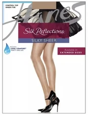 New Hanes Women’s Silk Reflections Control Top Pantyhose CD Little Color