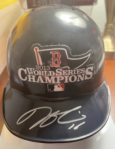 Dustin Pedroia 2013 World Series Autographed Signed Boston Red Sox Mini Helmet