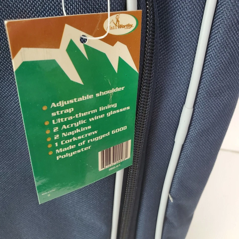 Sacola de vinho isolada com copos e saca-rolhas porta-garrafas de piquenique conjunto de presente - Imagem 4 de 4