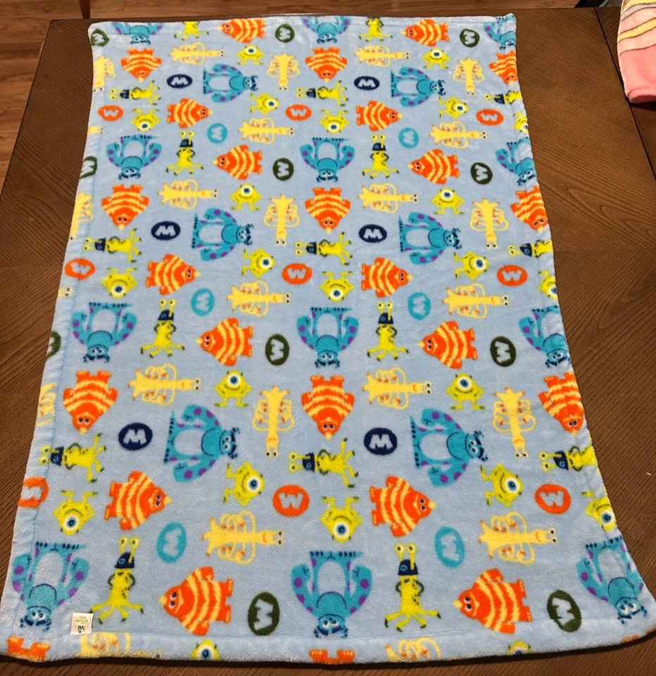 Disney Baby Monsters Inc Sully Mike Plush Baby Lovey Blanket 28" x 40" - Image 2 of 4