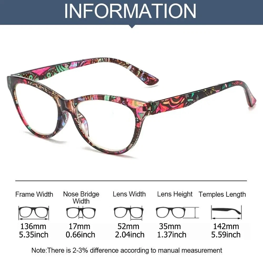 Womens Reading Glasses Anti Blue Light Readers Floral Flowers Print Eyeglasses - Picture 2 of 21
