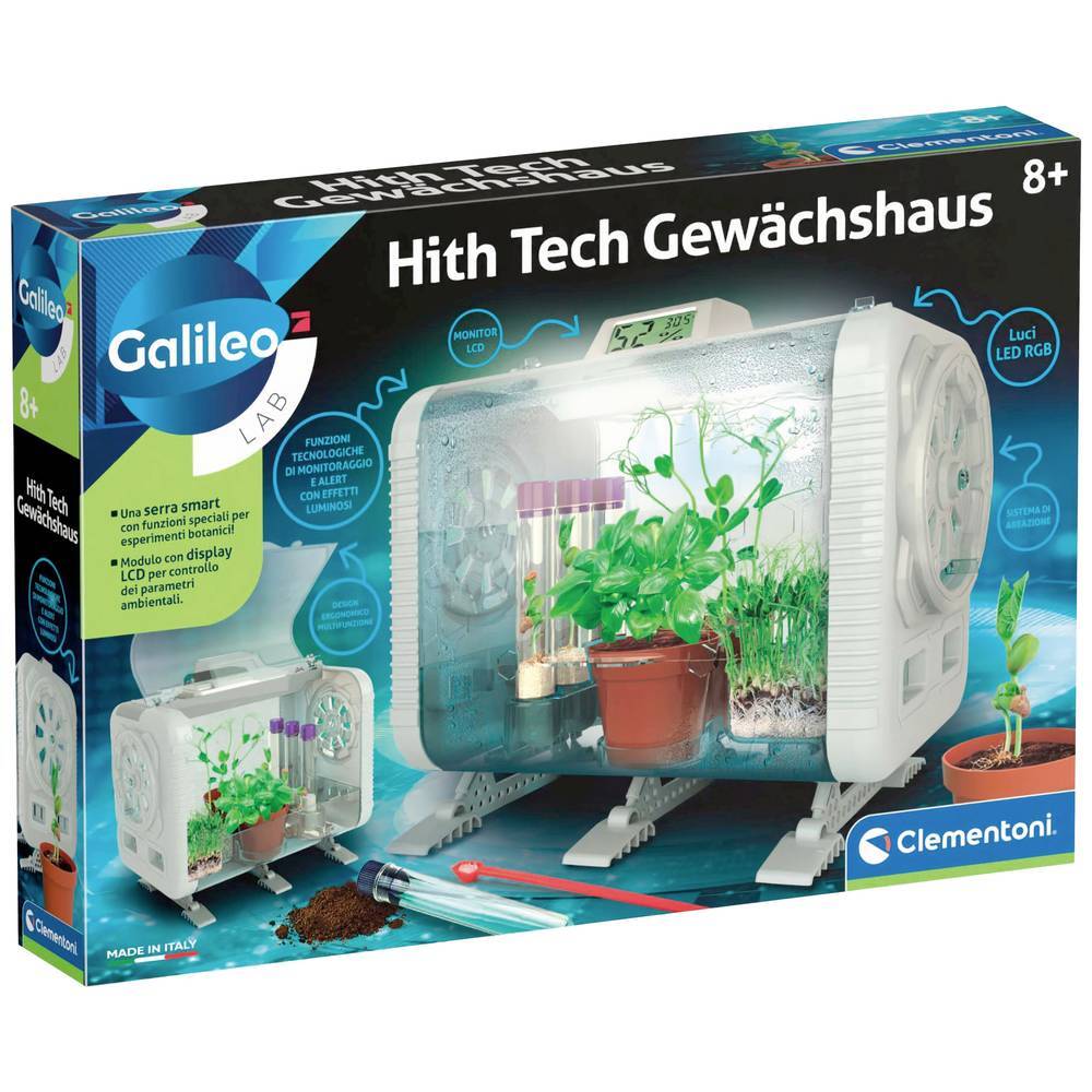 Clementoni 59406 Galileo High Tech Gewächshaus Scatola per esperimenti da 8