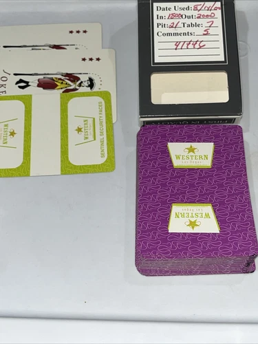 Western Las Vegas Casino- Deck Casino Used Playing Cards- Closed Casino-Purple