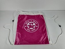 Build A Bear Backpack Cinch Pink White Bag Tote Logo Drawstring 17x13 Nylon BABW