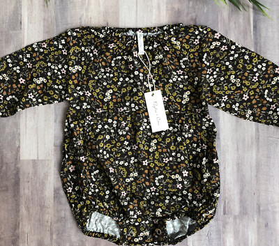 rylee and cru bubble romper dark floral