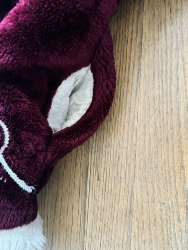 70s Vintage Sears Kids Hooded Penny Lane Coat Faux Fur Maroon White Scroll Sz 6 - Picture 8 of 18