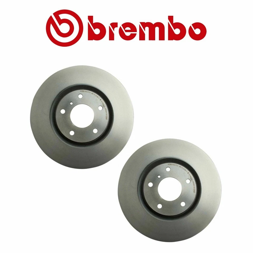 Pair Set of 2 Front Disc Brake Rotors Vented Brembo for Infiniti G35 M45 Nissan - Image 2 of 2