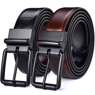 Split Leather Reversible Buckle Belts Casual Men Fashion Garments Apparel Belt