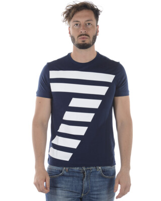 Emporio Armani EA7 Cotton Sweatshirt Men's Blue T Shirt 3ZPT86PJM9Z 1554