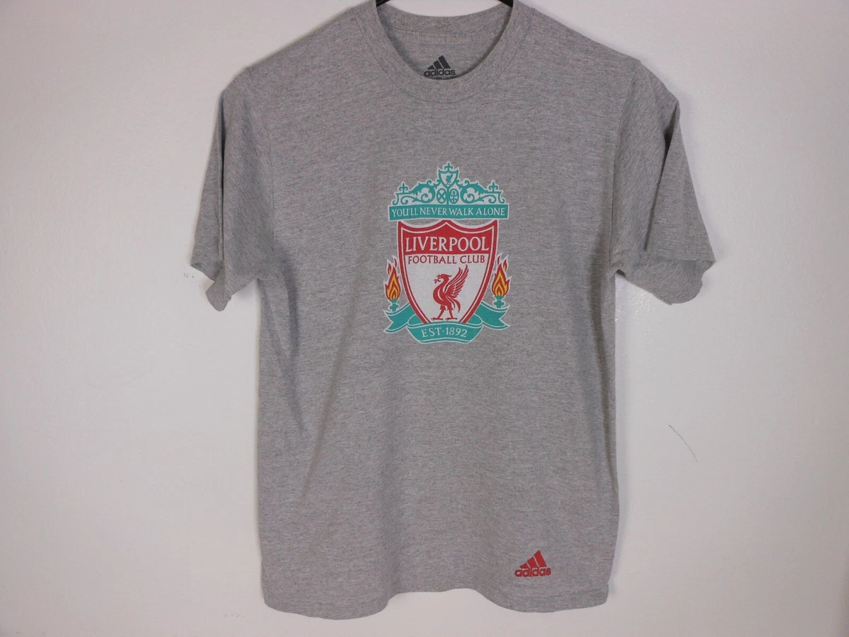 Adidas Liverpool You ll Never Walk Alone Grey Tee Boy s Size L eBay
