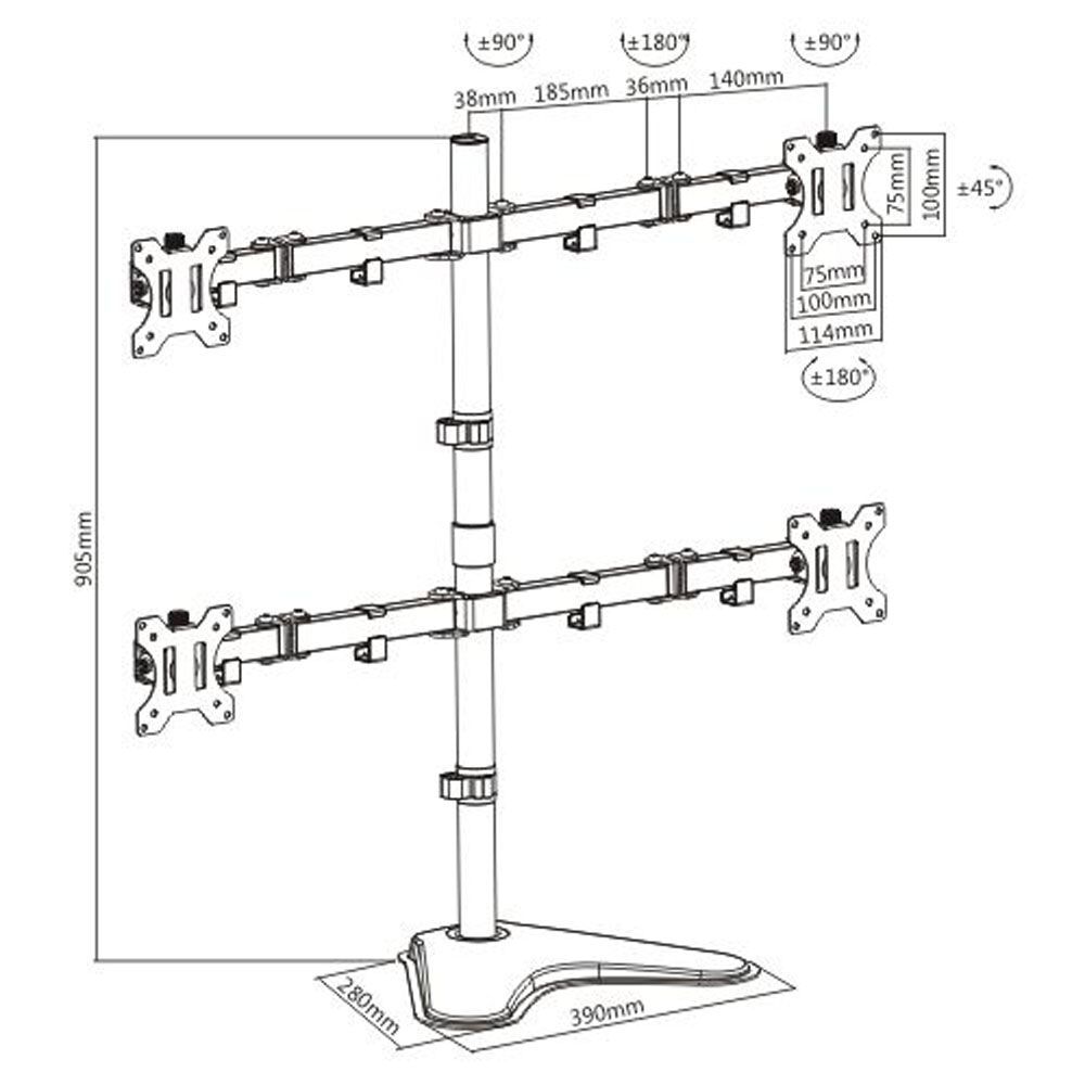 Cctv Monitor Stack CCTV Monitoring Quad HD Monitor Array - 4 x 24