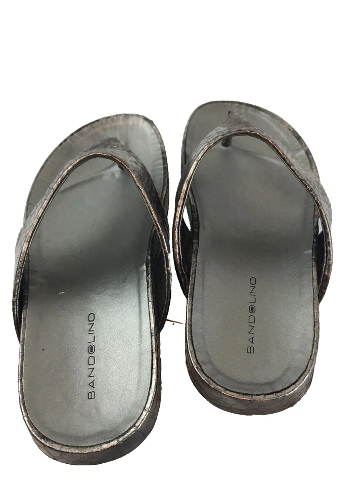 Sandalia Bandolino Slide Zapato Imitación Piel de Serpiente Tacón Bajo y Puntera Abierta Talla 7. 5 M Foto 3 de 4