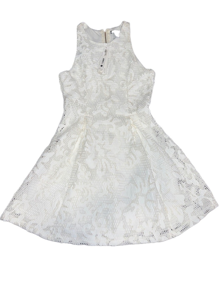 Aqua Womens Mini Laser Cut Party Dress, White