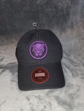 MARVEL BLACK PANTHER STRAPBACK DAD HAT MENS BLACK PURPLE NEW 21517856