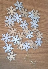 2 Inch Reversible Wooden Christmas Snowflakes Gold/Silver Set Of 25 