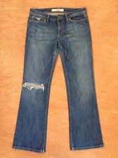Joe's Jeans 30x30 Wide Leg Medium Wash DISTRESSED Mid Rise Flare USA Made HIPPIE