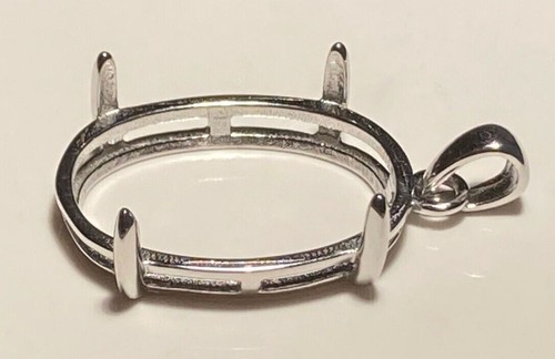 Pendant Blanks Solid Sterling Silver - For Cab & Faceted Stones 8x6mm to 30x20mm - Picture 32 of 40