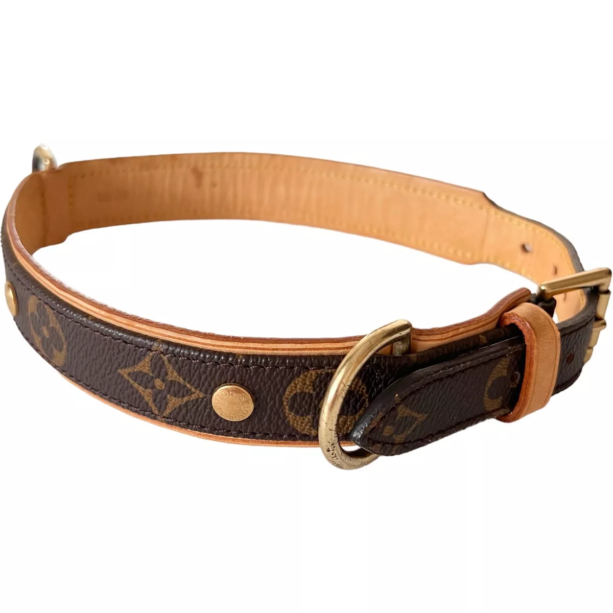 Louis Vuitton Baxter Monogram Canvas Dog Collar Brown